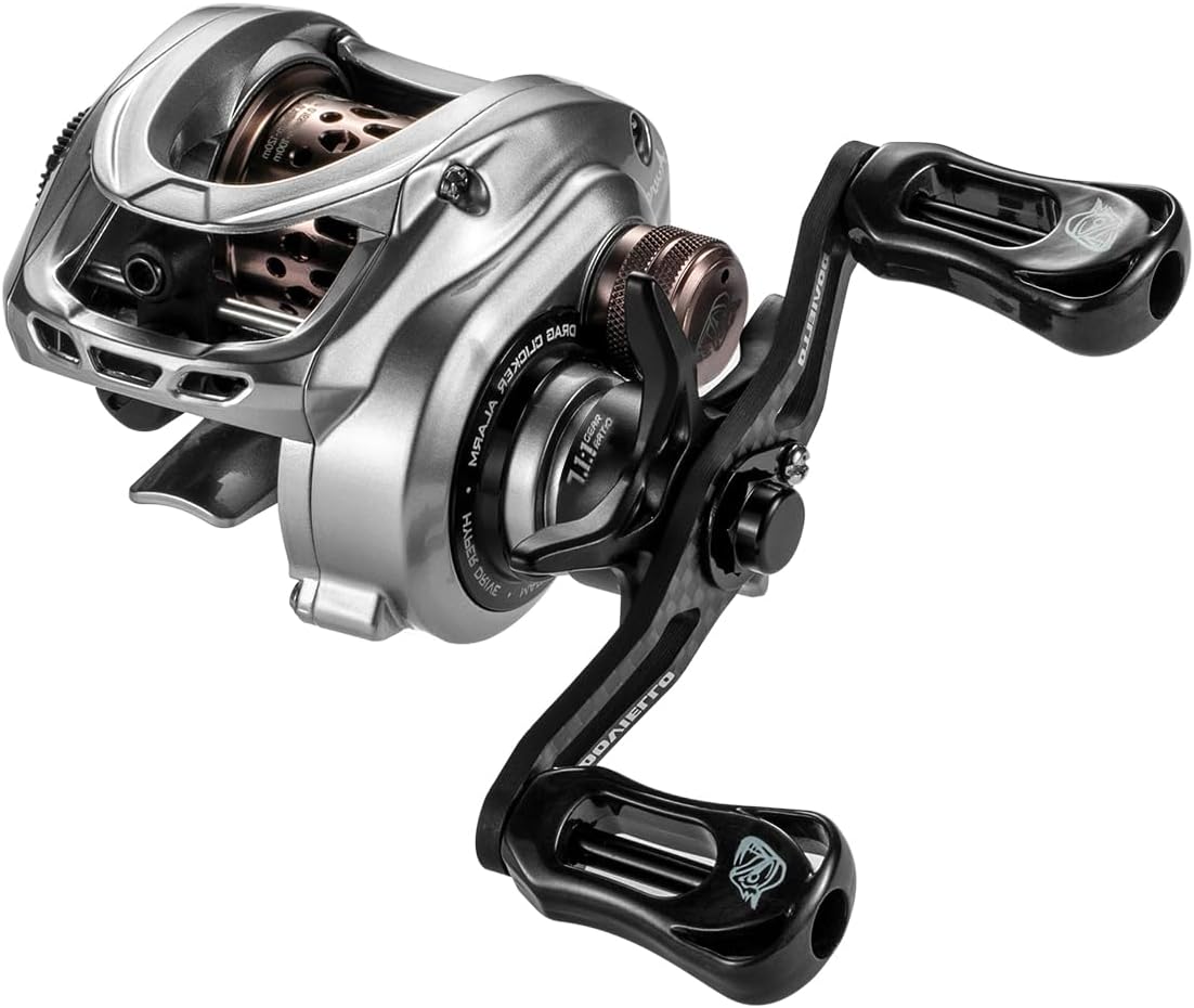 HICC50 Compact Baitcaster Fishing Reels - 4.7oz Ultra Smooth Bait Finesse Casting 30 Magnetic Brake, 7.1:1/8.1:1 Ratio10+1 Double Shield Bearing for Saltwater Freshwater with Dual spools