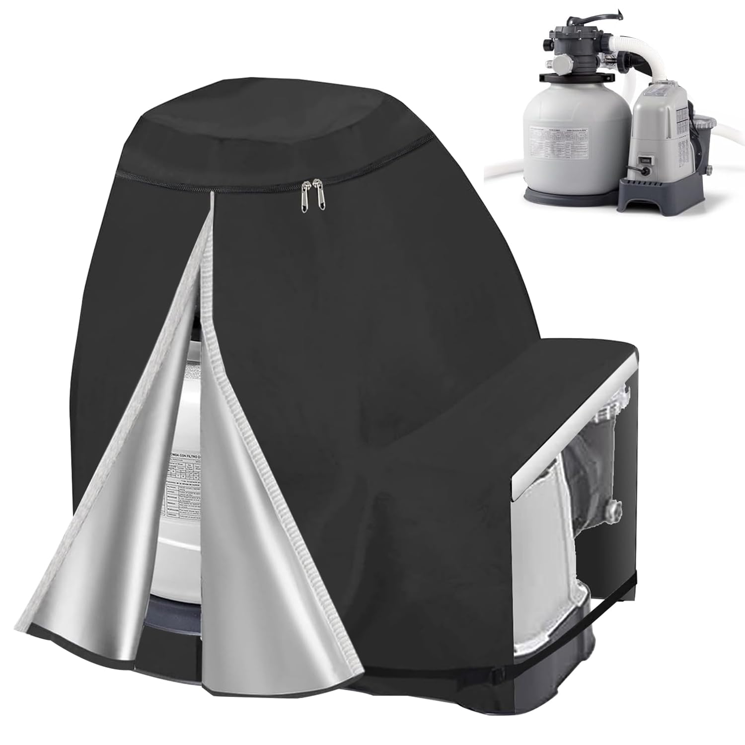 Bâche de pompe de piscine 600D Oxford KEAGAN | Housse de protection premium pour filtre à sable