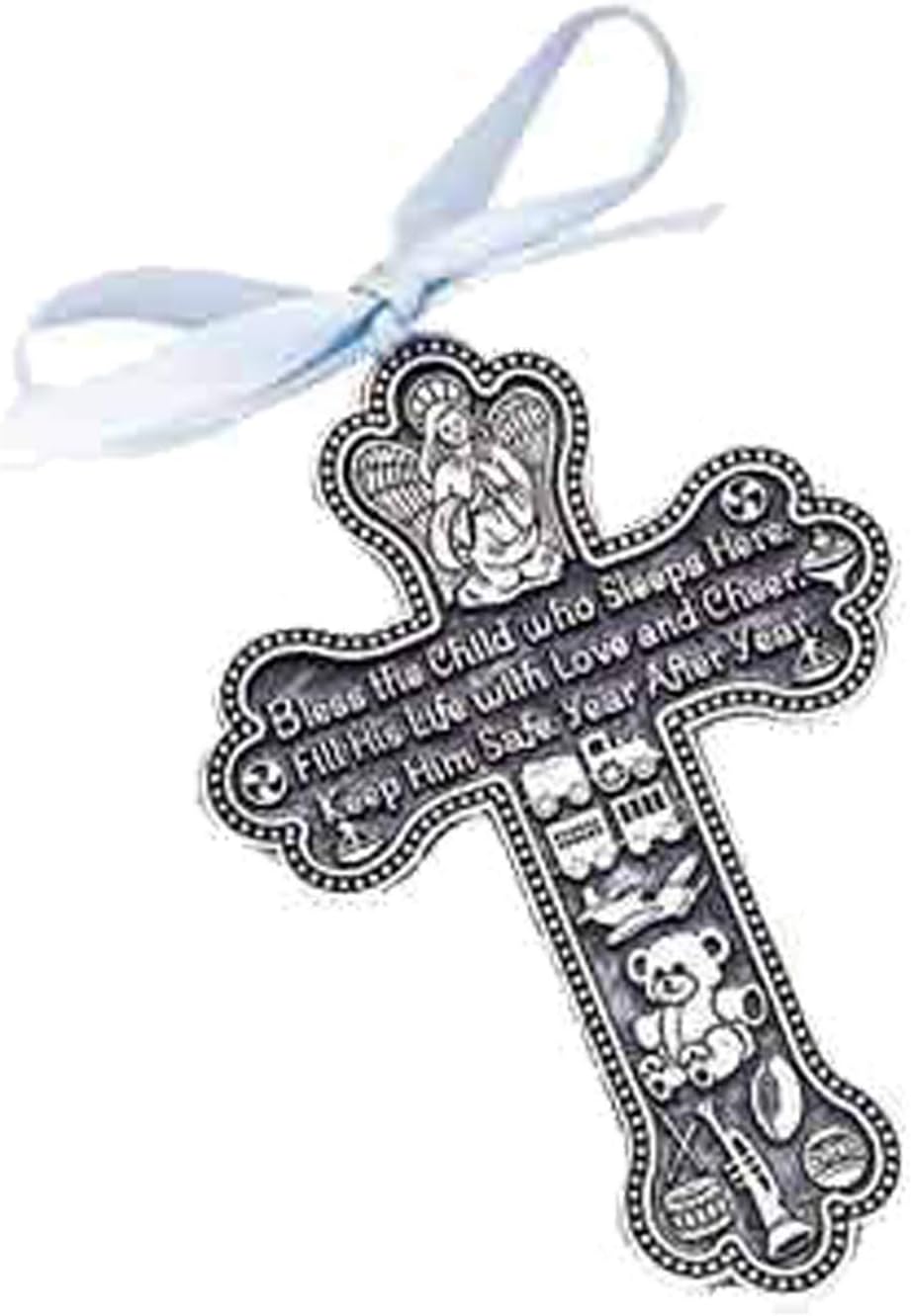 Cathedral Arts Bless The Child - Guardian Angel Baby Boy Crib Cross