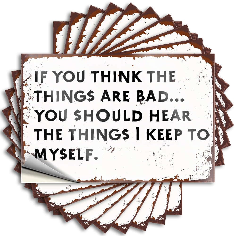 Fzfn Colour Funny Sticker Kitchen Decorations | Punk Tumbler If You Think The Things Are Bad For Adulting(8X12cm)
