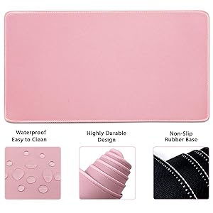 WB WEIRDBEAST Keyboard Wrist Rest Large Mouse Pad Wrist Support for Computer, 4 in 1 Memory Foam Keyboard Pad Desk Mat Ergonomic Hand Rest Wrist Cushion for Home Office Gaming-Pink