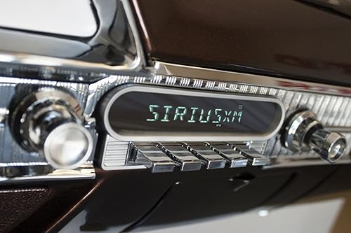 Monterey Radio Motor 4 con pulsadores cromados, kit de perillas cromadas y superposición vintage