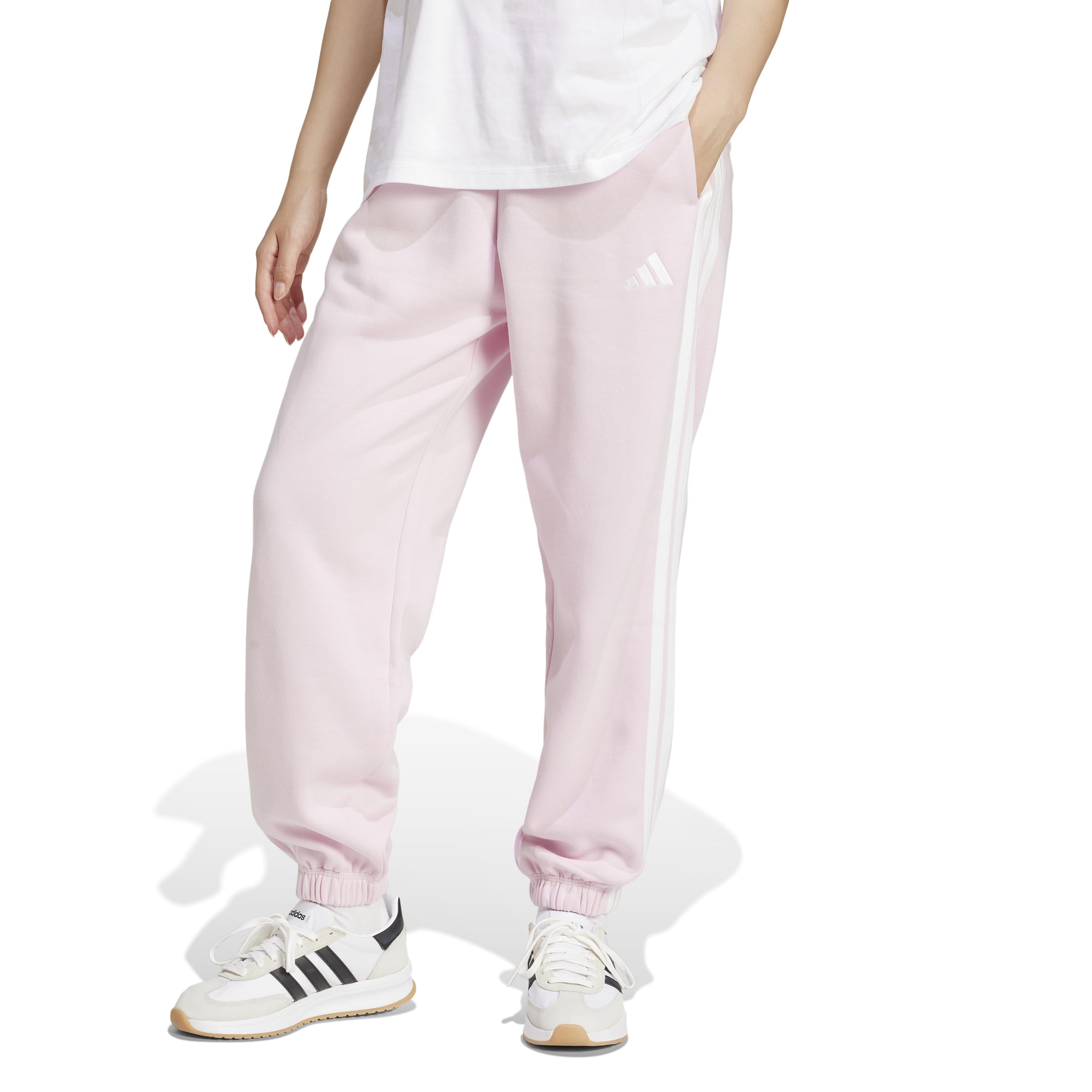 adidas Mujer Essentials 3-Stripes Fleece Loose Pants