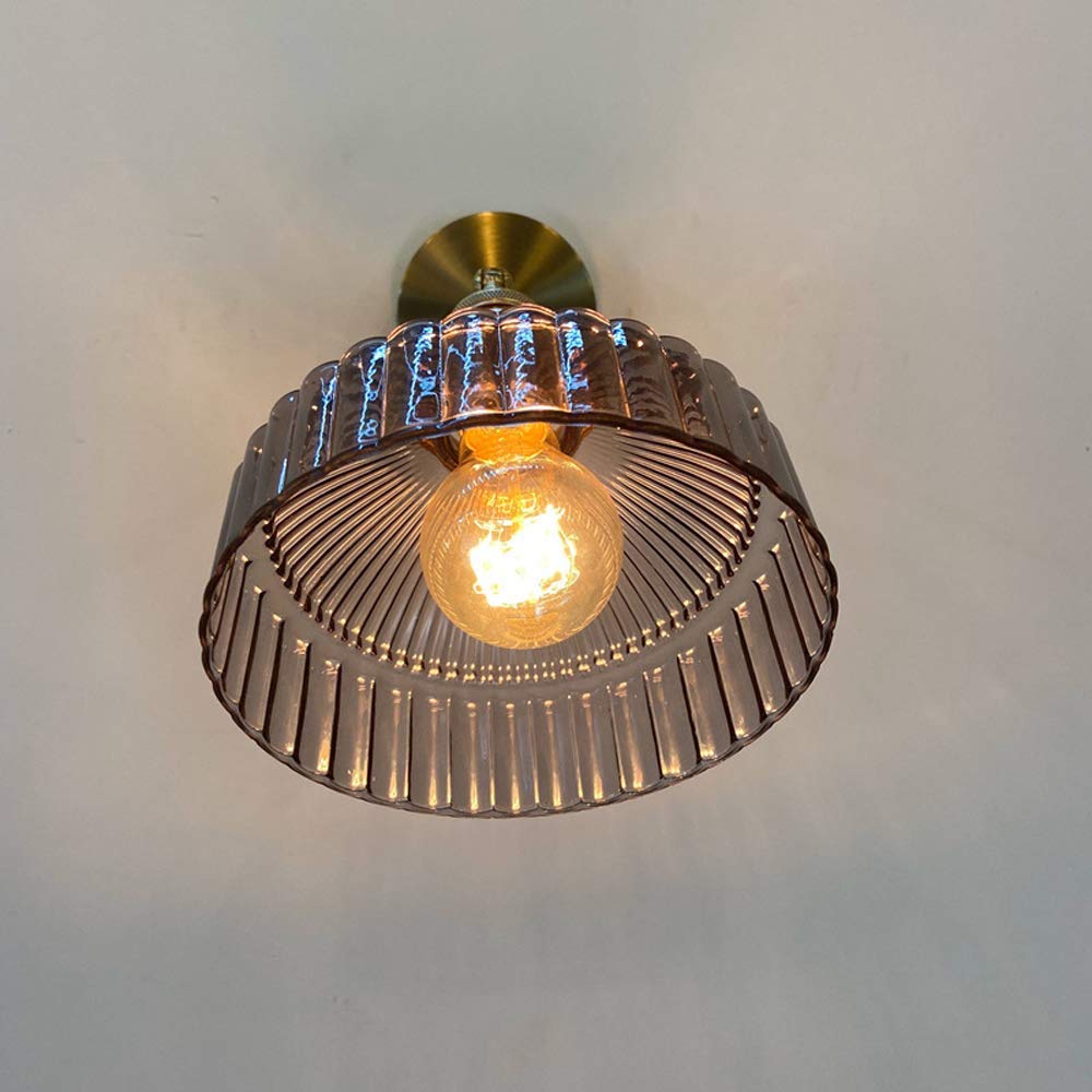 Lámpara de Pared Nordic Personality de Cristal y latón, Estilo literario, luz de Pared Fresh Wind, Casquillo E27, iluminación de Pared para Dormitorio, mesita de Noche, Comedor, pa