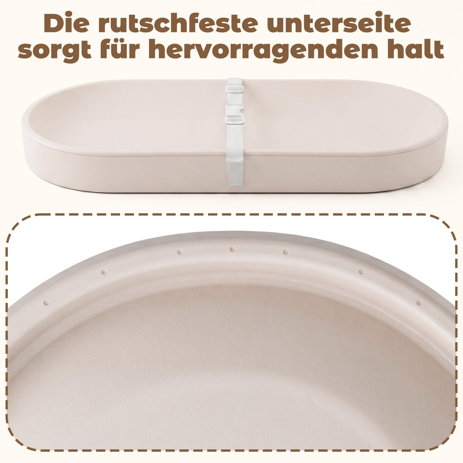 Baby Wickelauflage 73 x 36 cm – Abwaschbar & Wasserdicht. Wickelunterlage aus PU-Material, leicht, weich und mit Sicherheitsgurt. Passend für Kommode & Wickeltisch