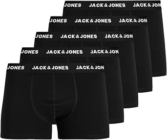 JACK & JONES Men's 5-Pack Trunks Boxer Briefs Stretch Underwear Basic Jersey Undergarments