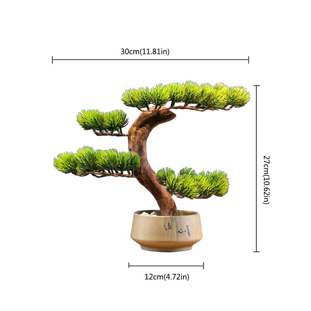 Artificielle Bonsaï Nouvelle simulation chinoise Petite Yiningbin Pine Arbre Simulation Tree Jardin d'extérieur Accueil Décoration de bureau Faux Plante Potouche Simulation Arbre Bonsaï Plante Artific