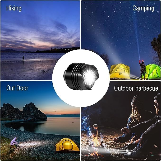 Vista 3 de 2 faros delanteros recargables para Crock, linterna LED impermeable al aire libre para zapatos, clip en crock luz de accesorio de colgante