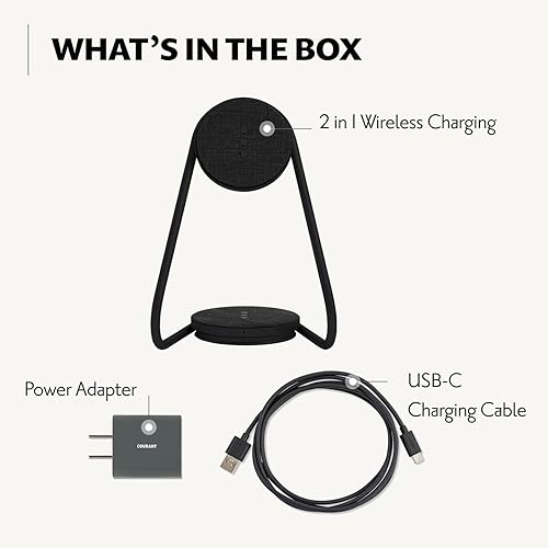 Miniatura 6 de Courant MAG2 Soporte de carga inalámbrico  Lino belga  Cargador multidispositivo 2 en 1  Soporte magnético para iPhones MagSafe con base de carga