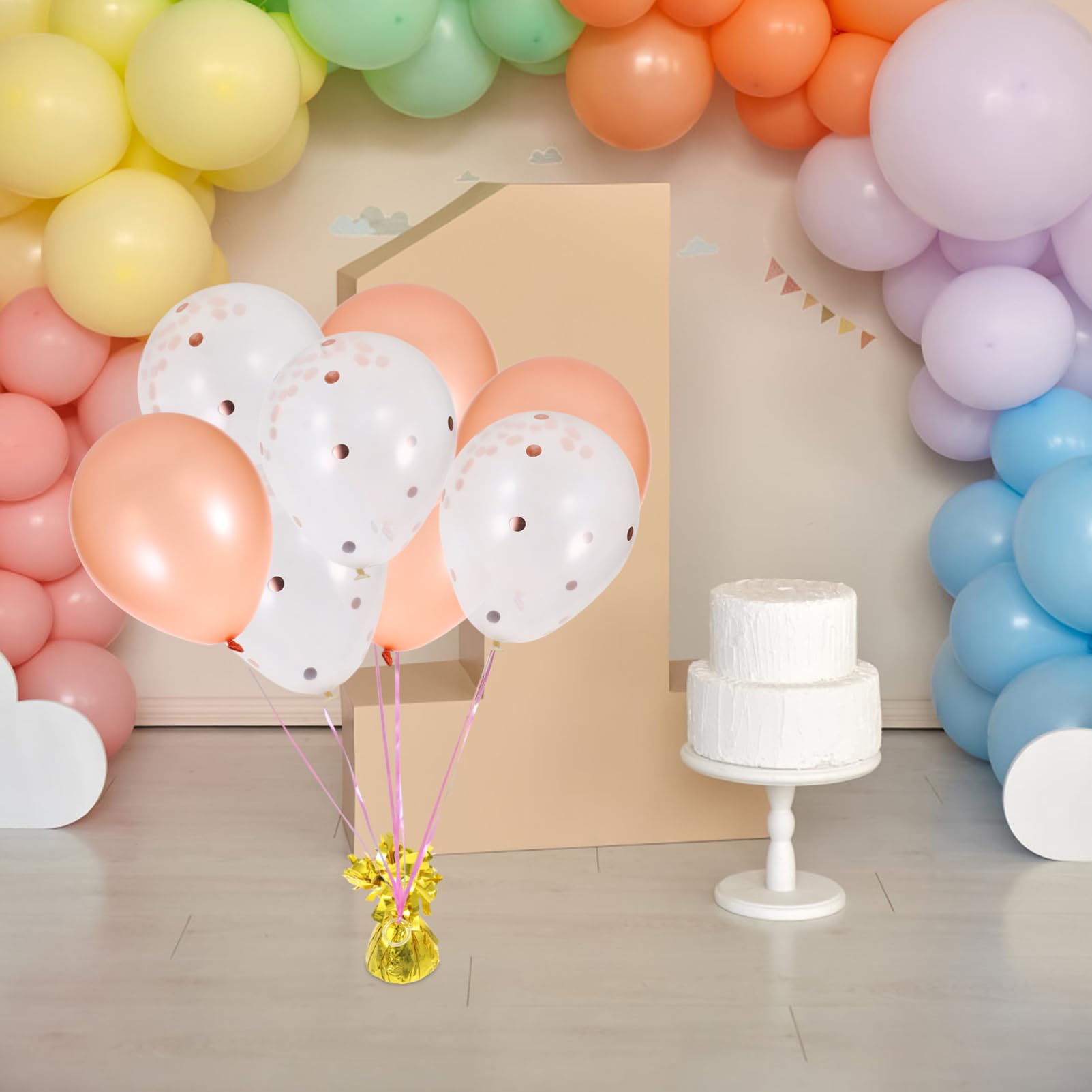 Blocchi Peso per Palloncini Oro 5 Pezzi, Foglio Alluminio