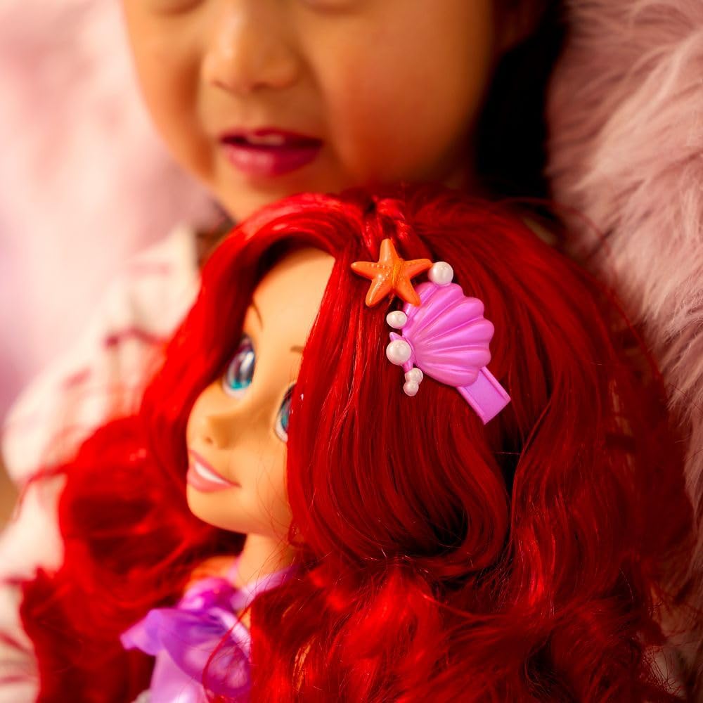 Disney Store Official Ariel Once Upon a Story Doll - 16 Inch Disney Princess Toys Featuring Reflective Eyes with 3D Pupil and Iris, Detailed Costume, Hair Comb - Comes in Display Box