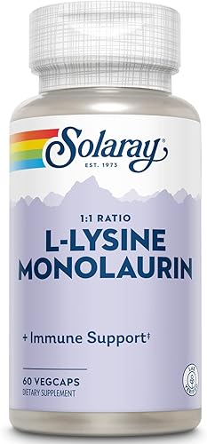 Miniatura 1 de SOLARAY Suplemento inmunológico de monolaurina L-lisina  Proporción 11 para la función del sistema inmunológico y apoyo a la salud de la piel 60