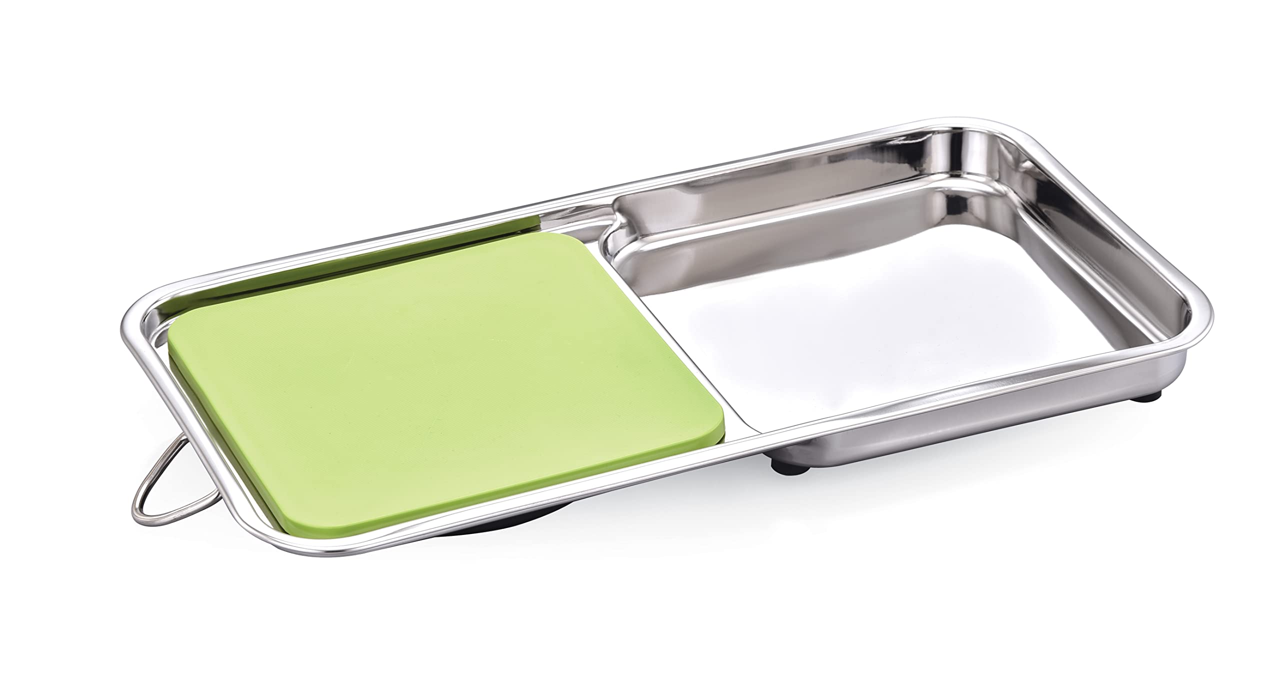 Expresso Chopping Board Set for Kitchen - Cutting Board Ideal for Cutting, Chopping, Slicing, Kneading, Mincing of Vegetables, Fruits, Meat, Dough, Stainless Steel, Set of 1, Rectangle