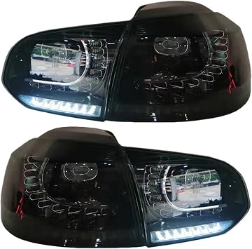 زوج واحد من مجموعة مصابيح خلفية LED للسيارة متوافقة مع فولكس فاجن جولف 6 MK6 GTI R 2008-2013 إشارة انعطاف ديناميكية فرامل ضباب عكسية مصابيح خلفية 2 جانب مدخنة