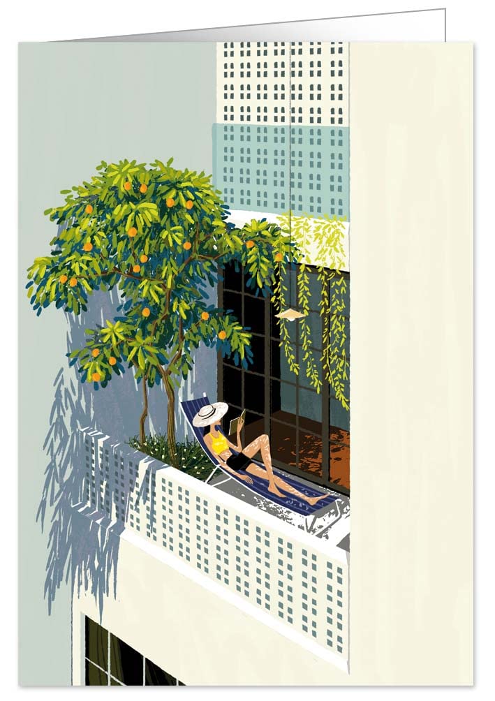 Quire Collections Heartfelt Card Woman Sunbathing, Multicoloured, 115x163mm