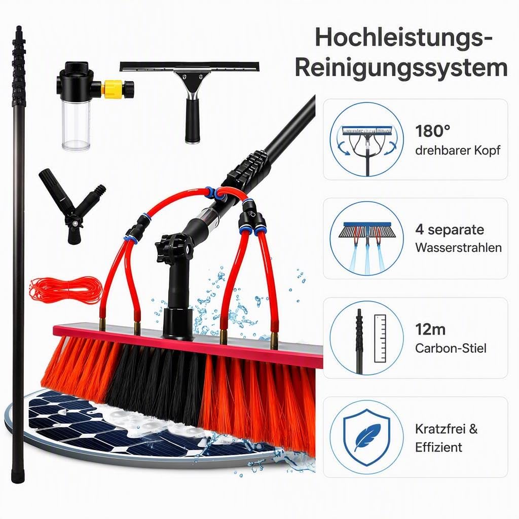 Carbonfaser Teleskopstange 12m Waschset, Fensterputzer für Dach & Auto