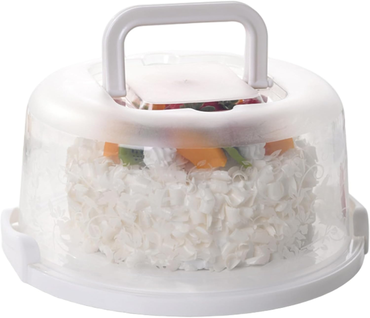 Cake Carrier with Lid and Handle 10" Portable Cake Carrier with Transparent Lid Washable Reusable Round Container for Cupcake, Pie, Dessert