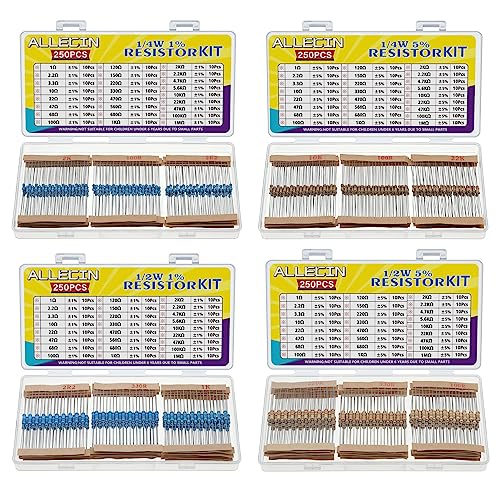 Assortiment de résistances électronique 1/4W 1/2W kit de résistance film carbone et métal complet