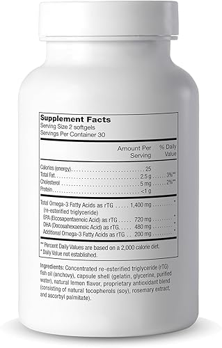 Miniatura 3 de Cooper Complete - Advanced Omega 3 - Suplemento de aceite de pescado, concentrado EPA + DHA Omega-3 ácidos grasos 1400 mg - 60 cápsulas blandas por