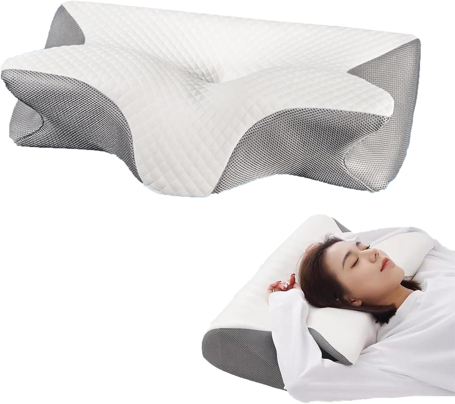 Ergonomic Pillow, Neck Pillow, Memory Foam Pillows for Pain Relief, for Adults