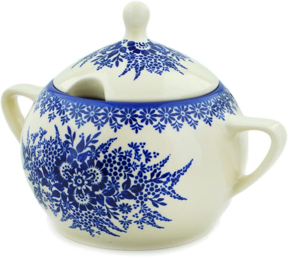 Polmedia Polish Pottery Tureen UNIKAT - Morning Frost Pattern Handmade in Boleslawiec Poland + Certificate of Authenticity