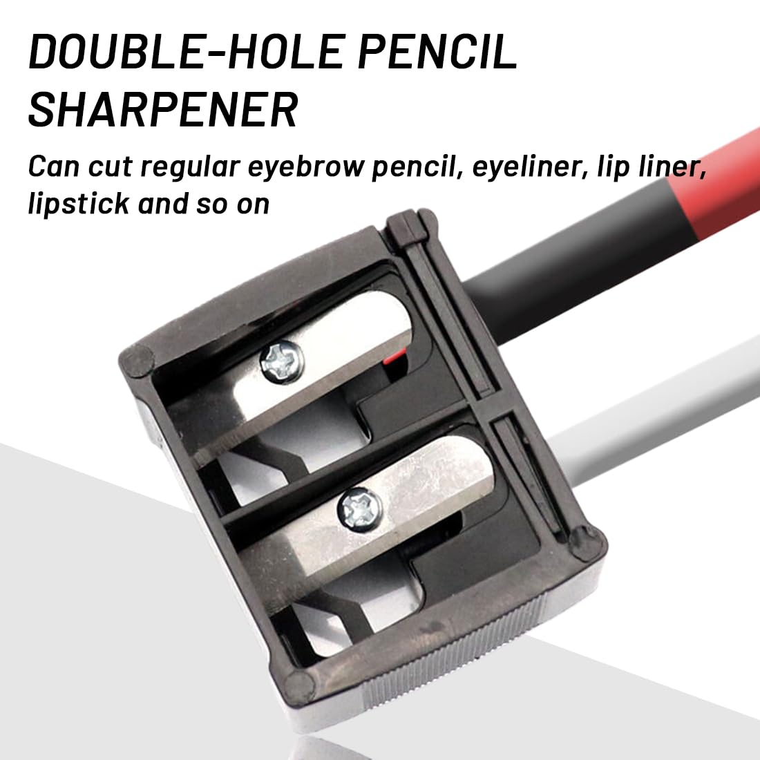 Temperamatite per il trucco CATOR da 2 pezzi, temperamatite per eyeliner, temperamatite universale per sopracciglia, temperamatite per labbra, lama di precisione, facile da trasportare