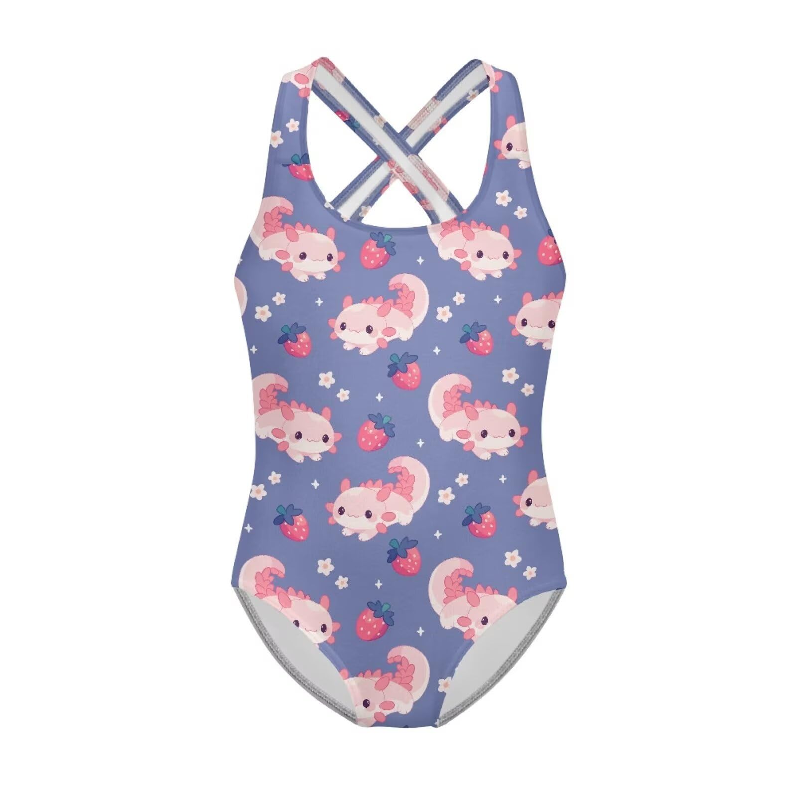 Girls One Piece Bathing Suit,Slim-Fit Ruffle Strap Swimsuit with Adjustable Strap Quick Dry Summer Beach Swim Suit