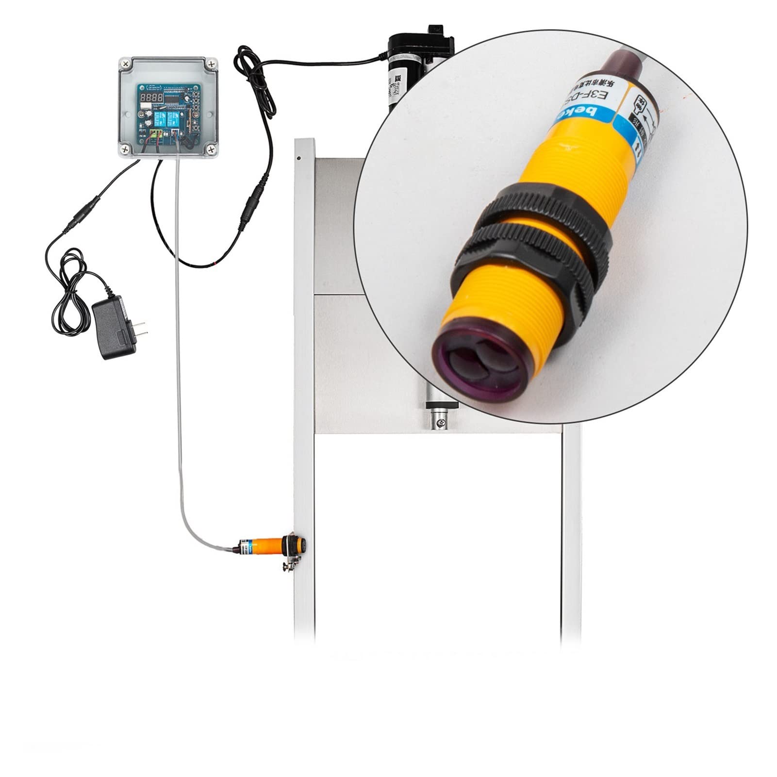 Lagerausstattung, Automatische Hühnertüröffner Kits W/Time Sensor Induktion Haustiere Türöffnung mit Infrarotsensor Automatiköffner(12.6Wx11.8H in)