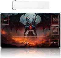 Vista 46 de Tapete de juego MTG cosido de alta calidad con zonas y respaldo de goma antideslizante, tapete de juego TCG para MTG y otros juegos de cartas, Dkt