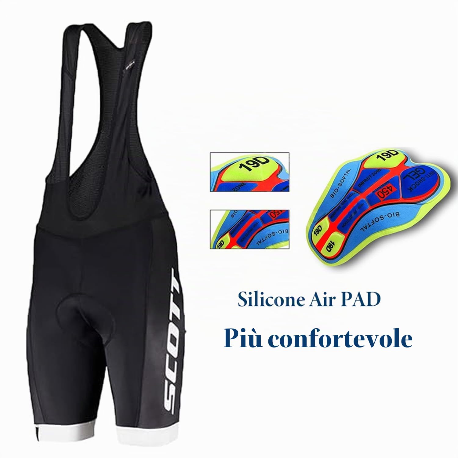 Set Abbigliamento Ciclismo Uomo Estivo - Elegante e Funzionale Body da Ciclismo Con Pantaloncini Imbottiti in Gel 19D Traspirante e Ad Asciugatura Rapida (M, Verde)
