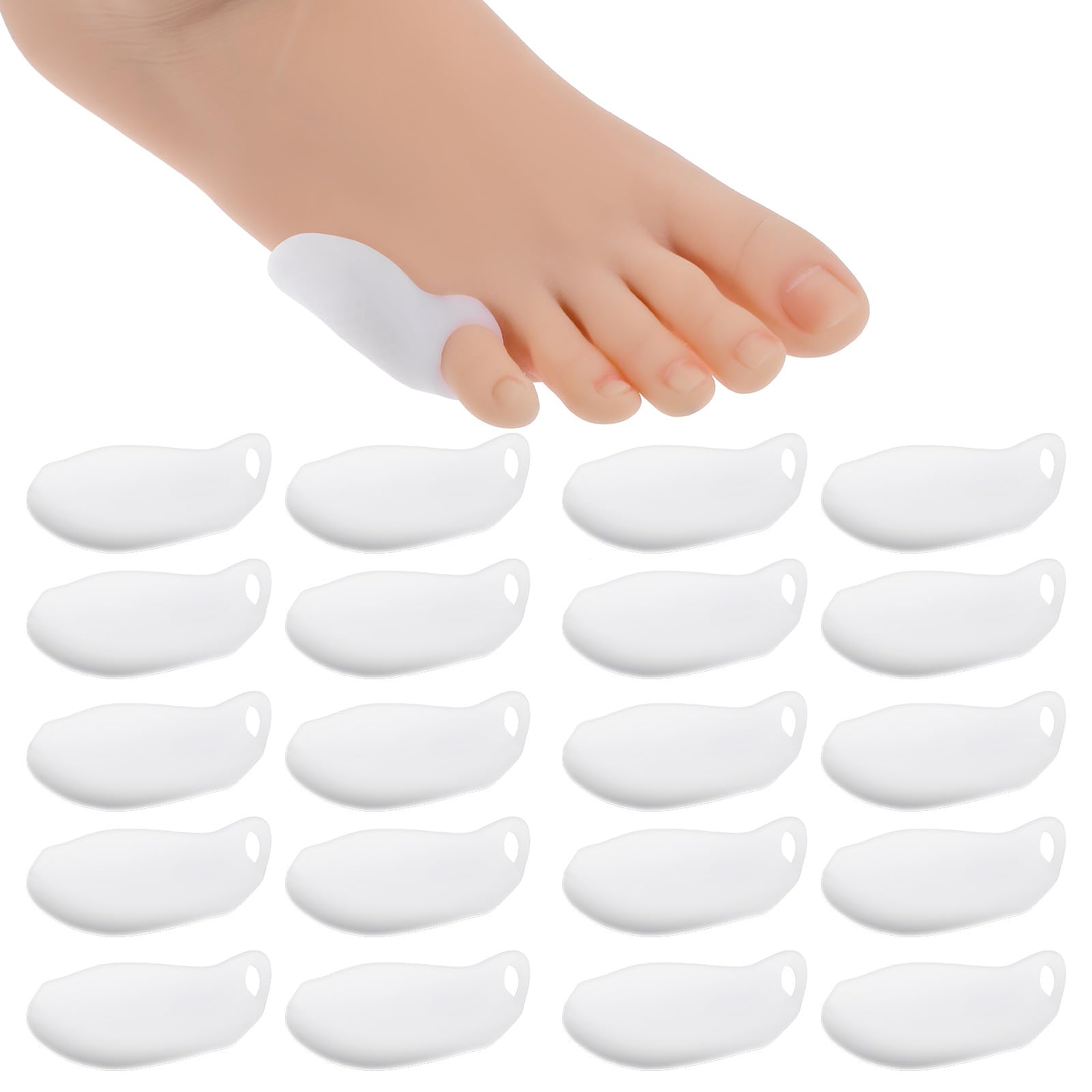 Dimeho Gel Zehenspreizer 20 Stück Weiche Gel-Bunionette-Polster Kleiner Zehenschutz Schneiderballen-Korrektor zur Schmerzlinderung Für Männer & Frauen Gel-Bunion-Schild zur Fußschmerzlinderung