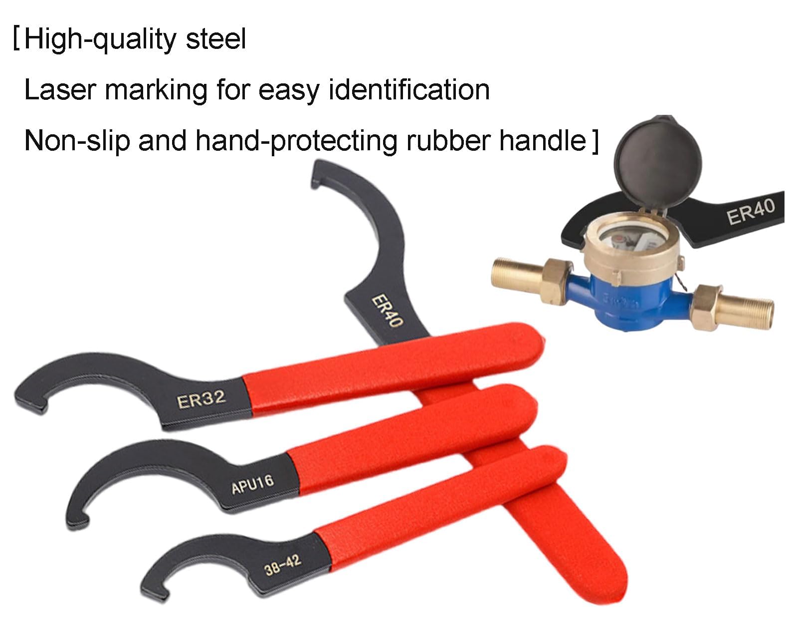 Set 4 Chiavi Filettate A Ganci - Per Regolazione Ammortizzatori, Con Maniglia Antiscivolo - Foto 4