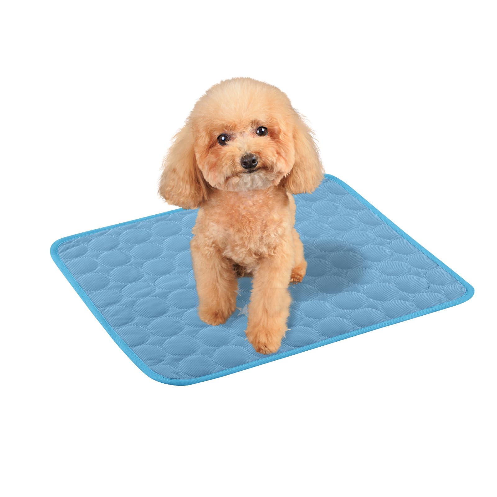 Aartner Pet Self Cooling Mat- Washable Pet Ice Silk Sleeping Pad for Small Medium Large Dogs Cats Indoor & Outdoor Use, Cool Pet Blanket Extra Large Dogs UK (Blue, L(70 * 55CM))