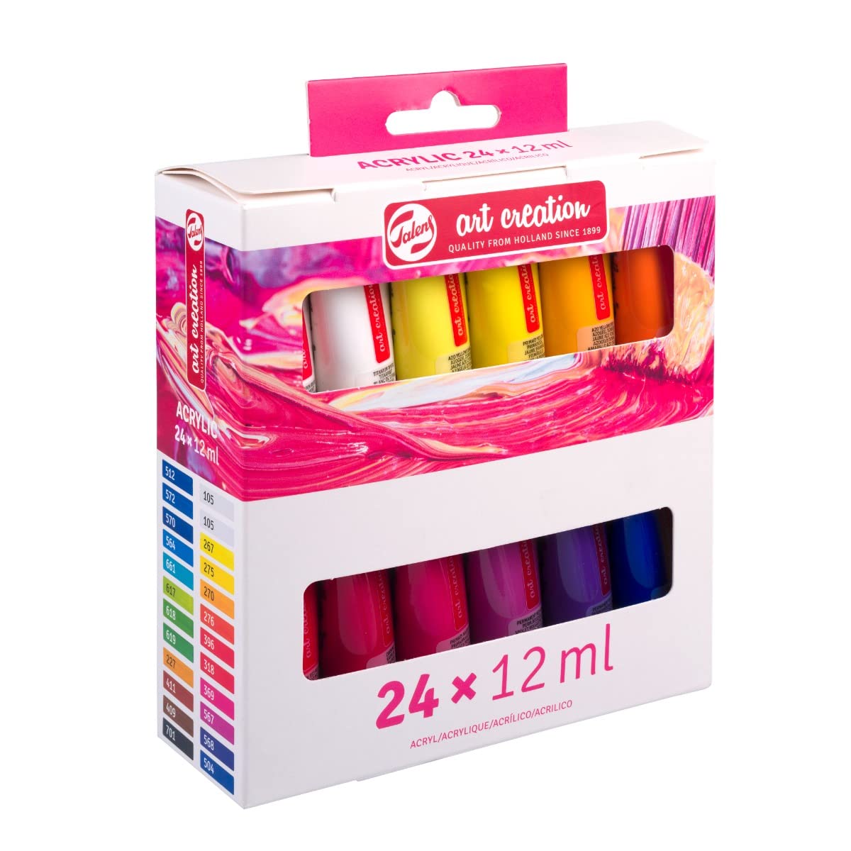 Talens Art Creation Acrylic Paint Starter Set, 24 Colors (12 ml tubes) | Painting for Adults