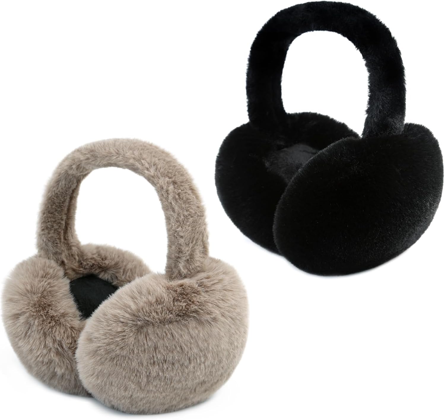 Foldable Ear Muffs for Women Cold Weather Fluffy Earmuffs Winter Warm Headband Cute Slouchy Ear Warmers