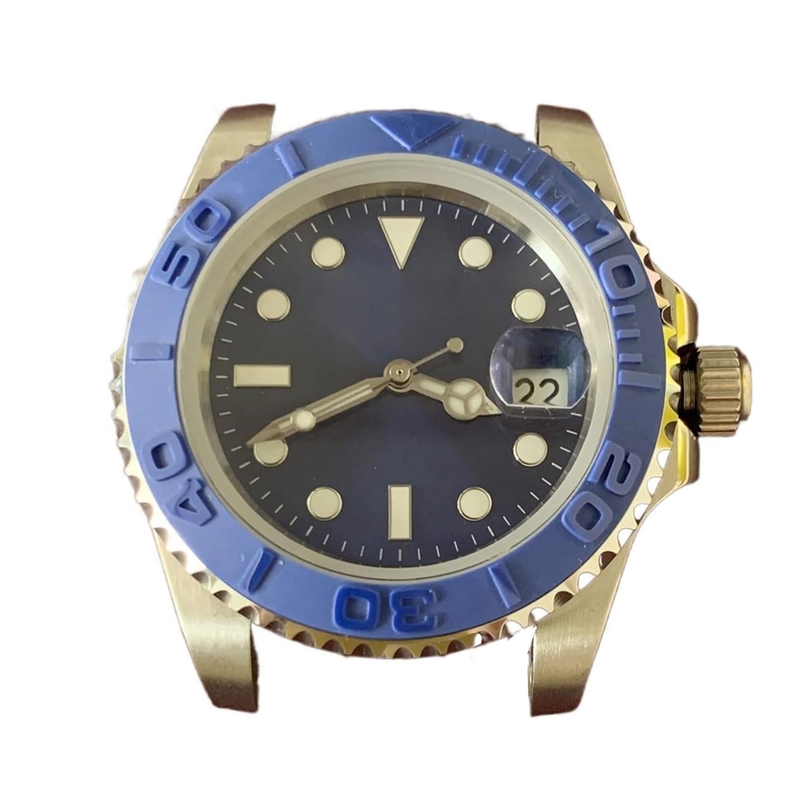 Orologio con movimento automatico, cassa in acciaio inossidabile da 40 mm, quadrante blu, lancette luminose, lunetta in ceramica, modifica uomo