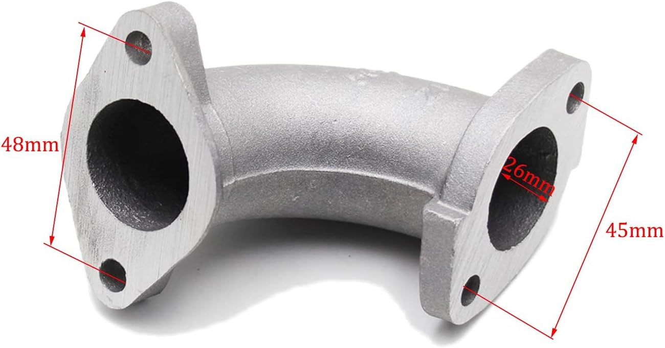 PRO BAT 26MM Intake Manifold Pipe Gasket Spacer Screw Kit for 110cc 125cc 140cc 150cc 160cc Pit Dirt Bike ATV Lifan YX SSR Coolster 56-2 FA Silver