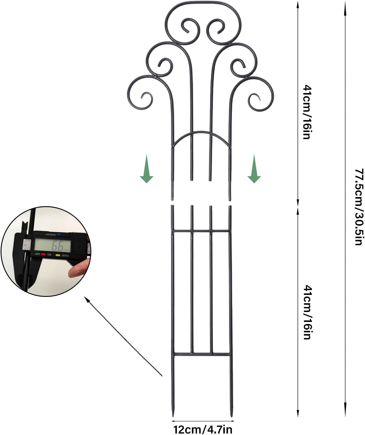 31 Inch Trellis for Potted Plants - Iron Plant Support for Climbing Vines and Houseplants, Ideal Garden Stake for Monstera and Medium Plants, Perfect for Indoor and Outdoor Use