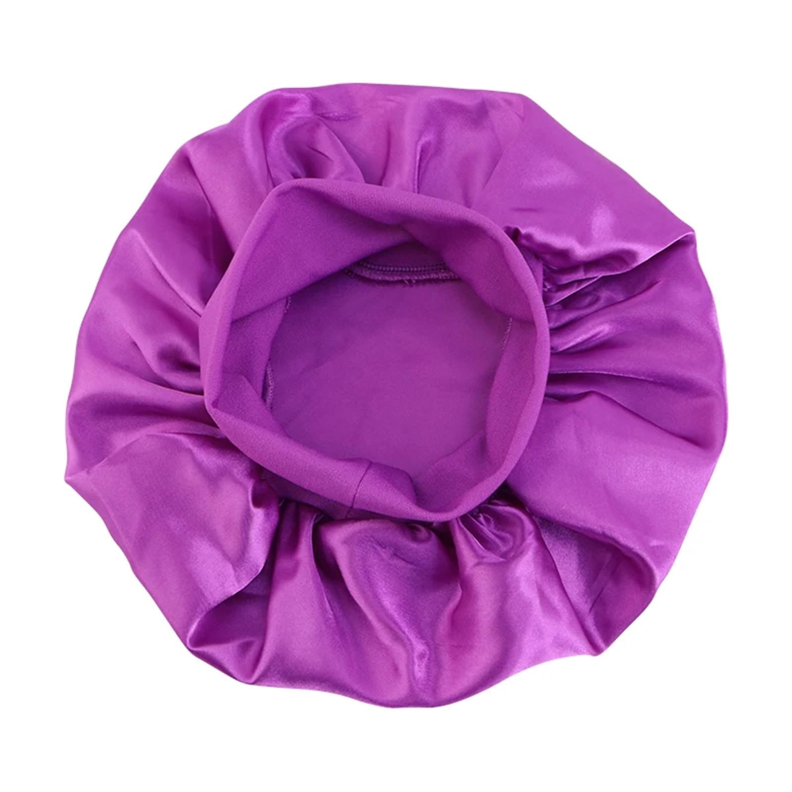 Cofano in Seta Berretto da Notte in Raso Fascia Larga Turbante Elastico Copricapo Cofano Cura dei Capelli Berretto Berretto da Notte Sciarpa Bandana per La Cura dei Capelli(Purple)