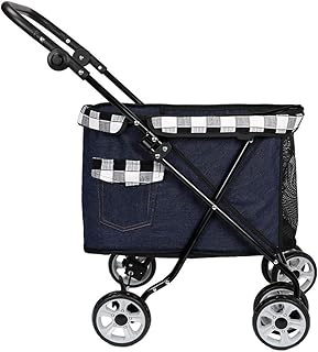 Carrinho de rodas Cão de estimação Gato Carrinho de bebê Carrinho de passeio Suspensão Grande 360 graus giratório Porta-copos Cesta de armazenamento Carga dentro de 10 Kg Rede Windows Cão (A)