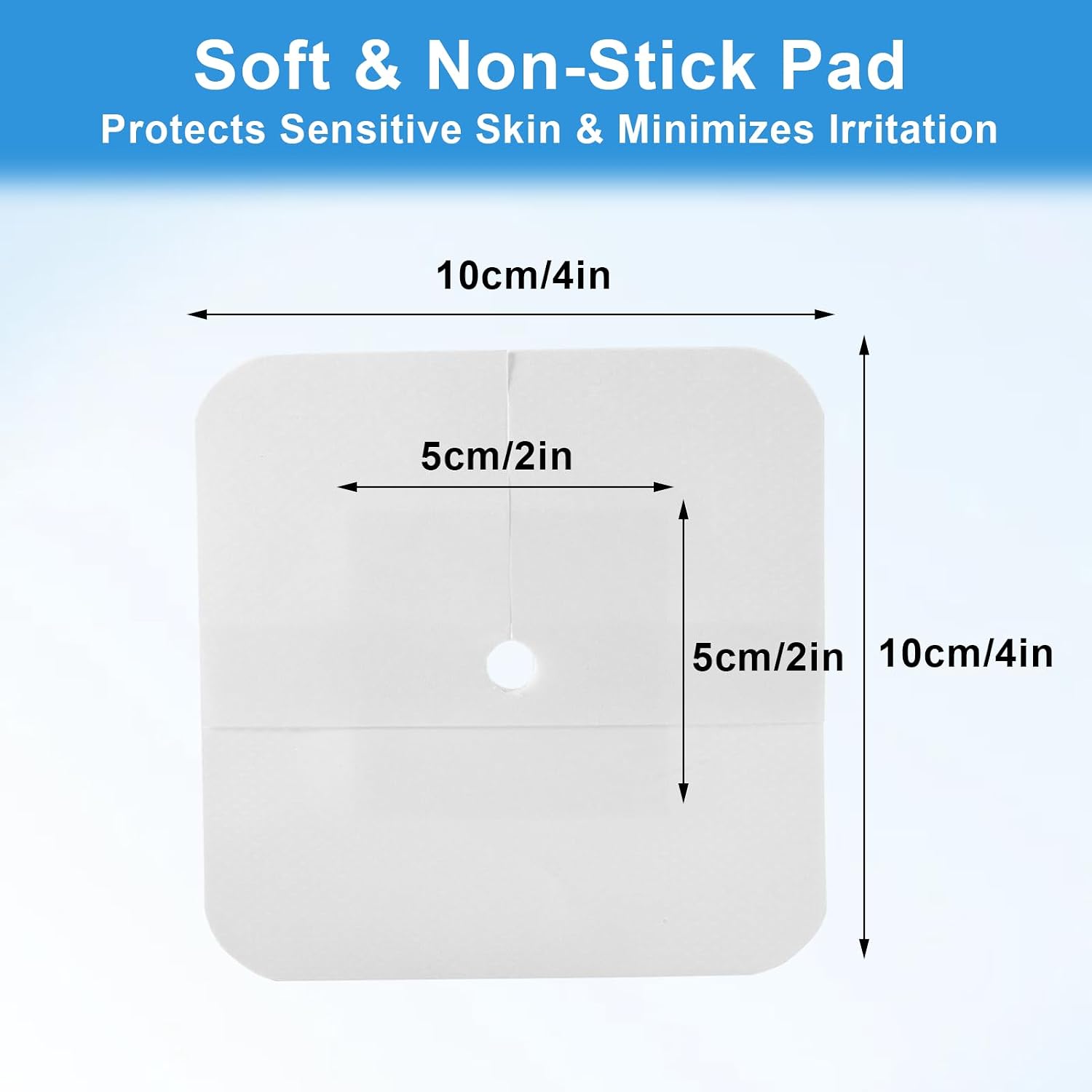20-Pack Split Drain Adhesive Bandages for PD Catheter & Feeding Tubes, 4x4 Inch Island Dressing Pad Dialysis Accessories with Border to Secure G-Tube, J-Tube & Drainage Sites, Individually Wrapped