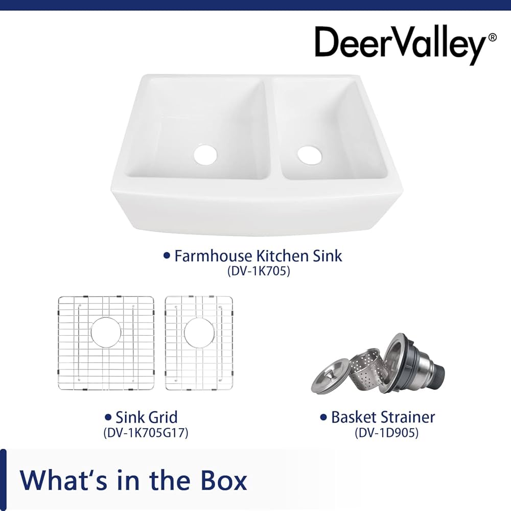 National ホーム火鉢 National ホーム火鉢 DeerValley Double Bowl Farmhouse Sink