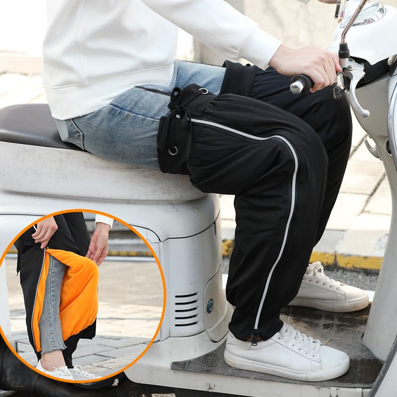 Ginocchiere Moto, Protezioni Ginocchia Moto Ginocchiere Uso adatto per moto, spesse, calde, antivento, antifreddo, con cerniera, per scooter elettrici(Waterproof 60CM)