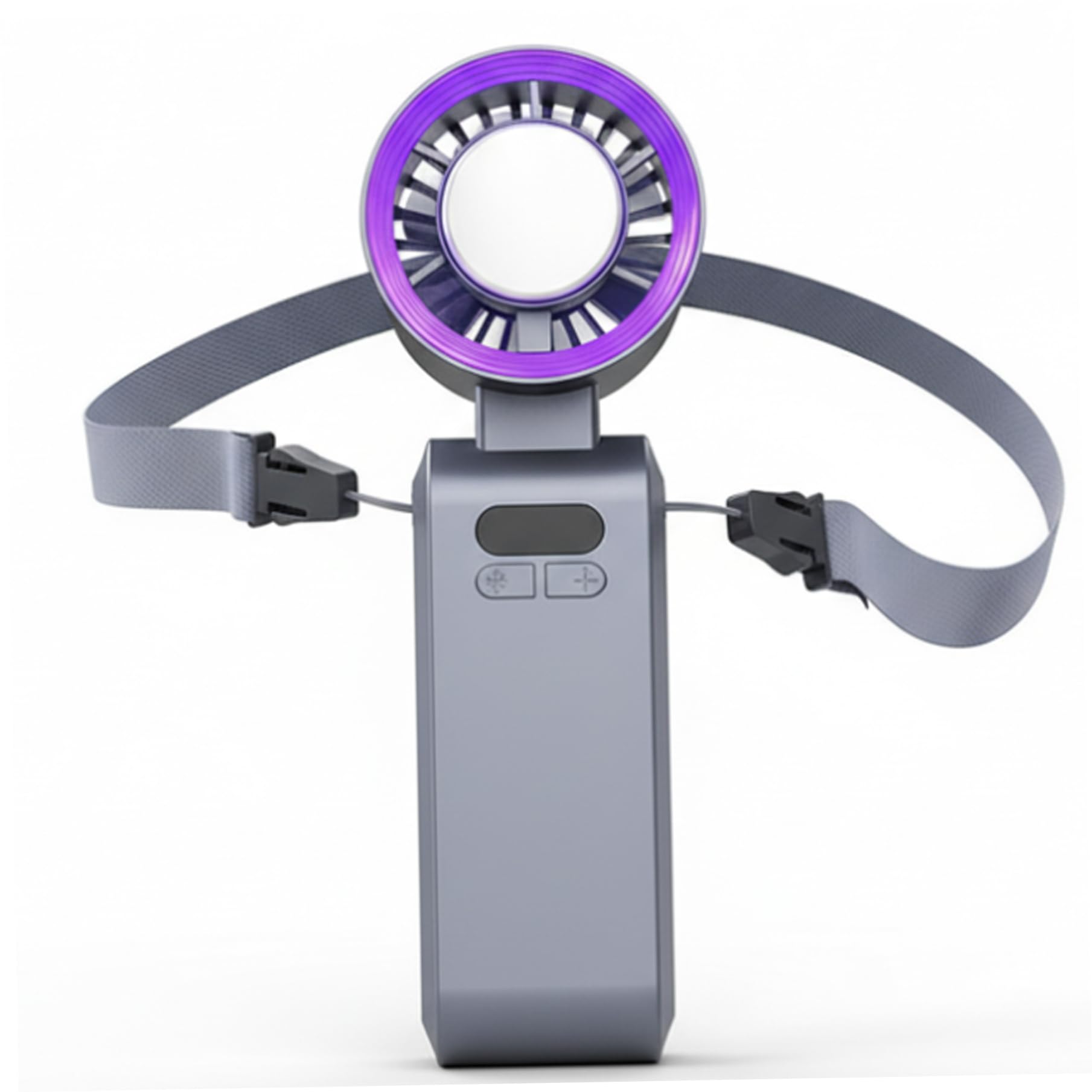 Mini ventilateur portable turbo gris rechargeables avec mode glace