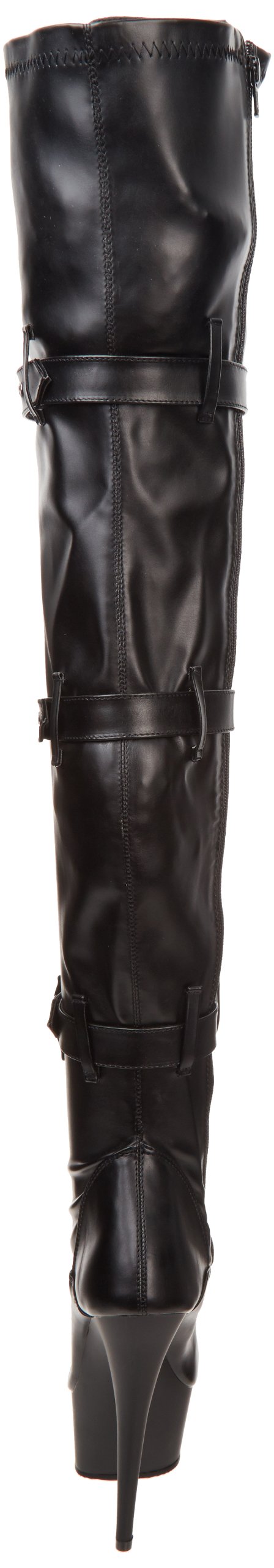 Pleaser ELECTRA-3028 Stivali Coscia Tacco A Spillo 12,7cm: Plateau 3,8cm, Lacci, Cerniera, Borchie