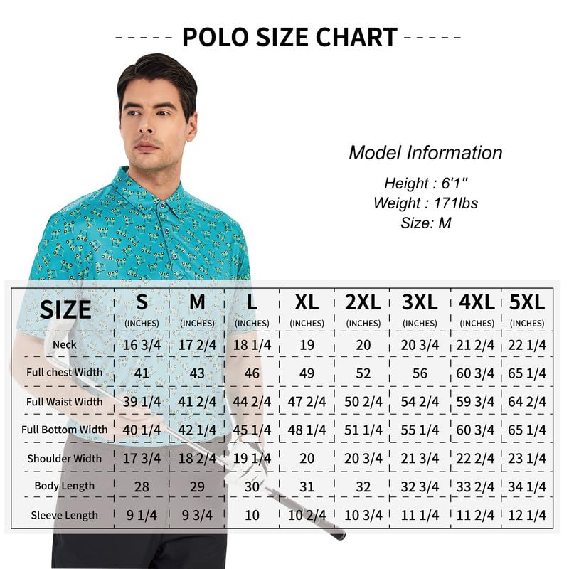 Image of Damipow Premium Golf Shirts for Men Dry Fit Performance Polo Short Sleeve Collared Shirt