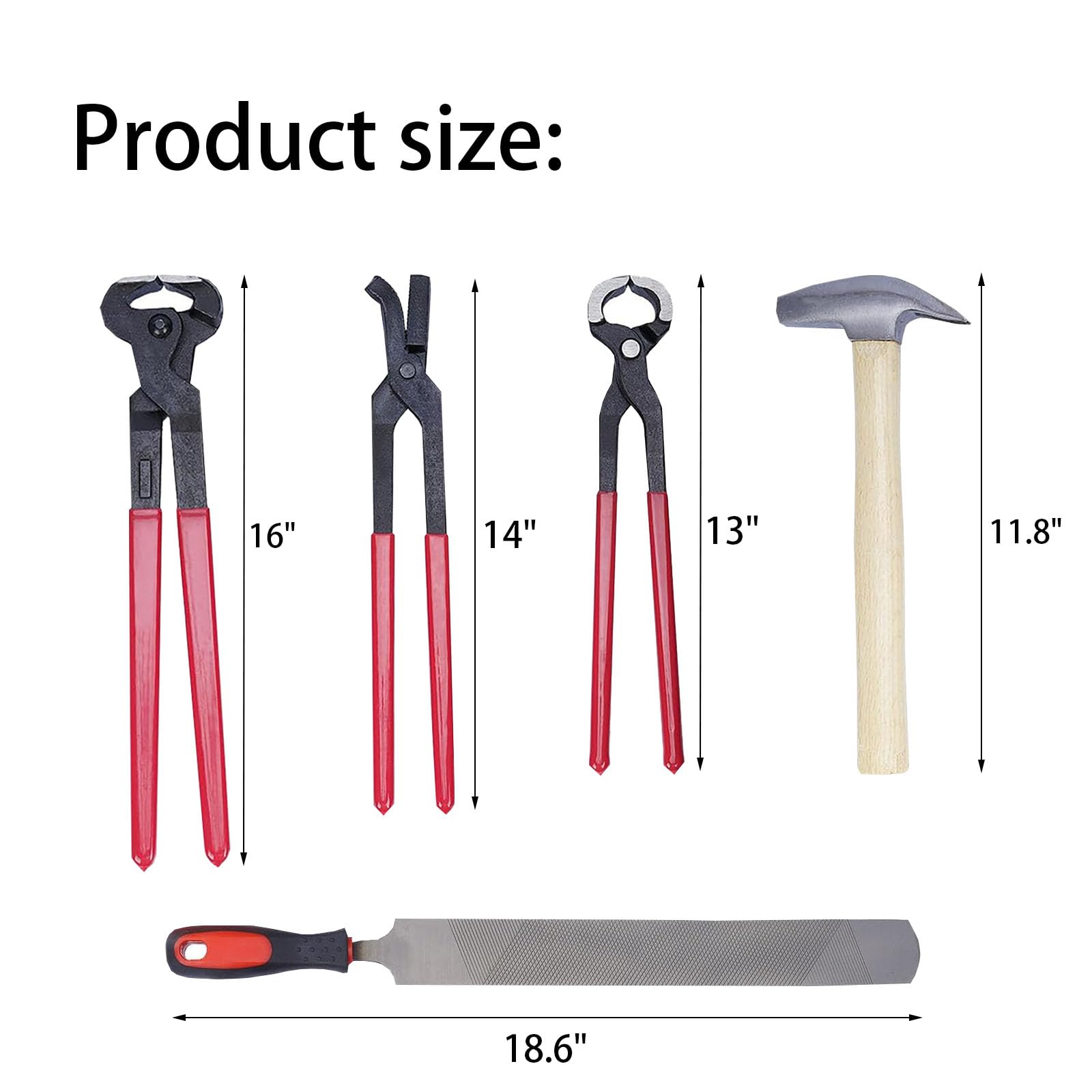 12 Piezas de Herramientas Profesionales para herrador, Kit de herrador, Herramientas para herrar Caballos, Suministros para herrador, Herramientas para herrador de Caballos, Ganado, ovejas y