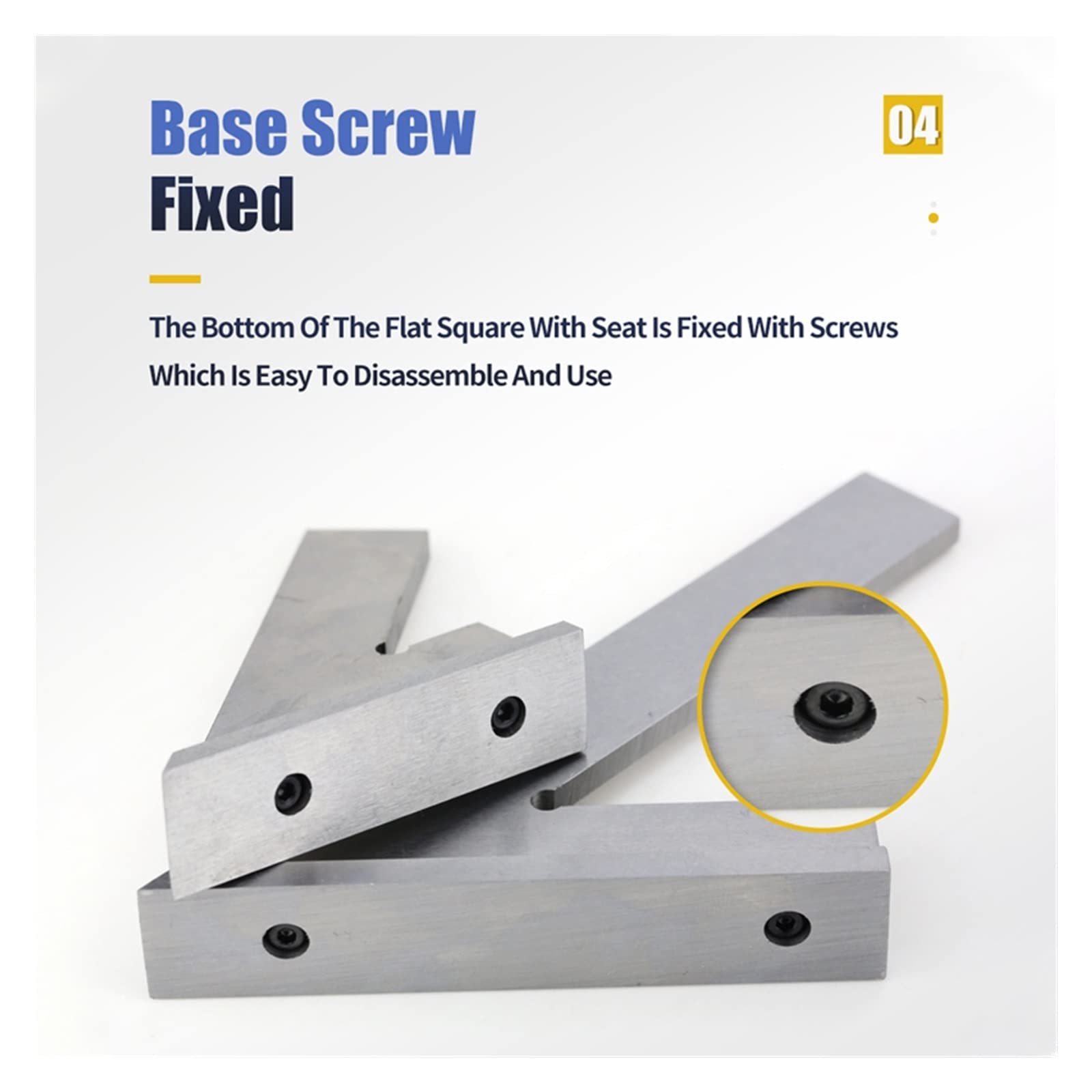 Set di blocchetti di riscontro 45 Gradi Bordo Piatto Quadrato Misura Multi Angolo Prova Piazza Set di Base Righello Strumento Squadre macchinista con(150x100 with Base 45)