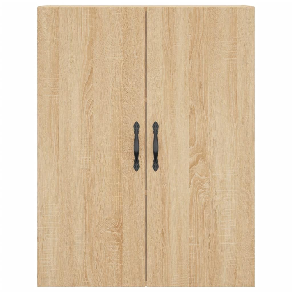 Meuble haut élégant avec support mural en bois avec pieds en métal, design élégant avec beaucoup d'espace de rangement et portes de rangement pratiques en chêne Sonoma, avec