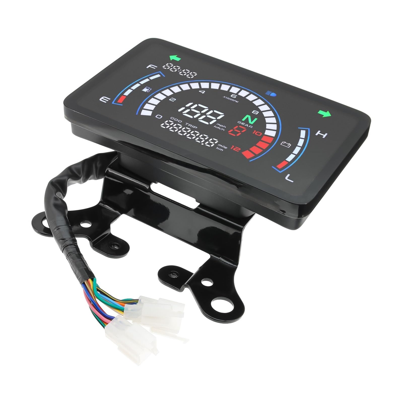 Motocicleta cuentarrevoluciones Velocímetro LED universal para motocicleta, tacómetro, tablero de instrumentos, pantalla para Dream EX5 para Ipowed
